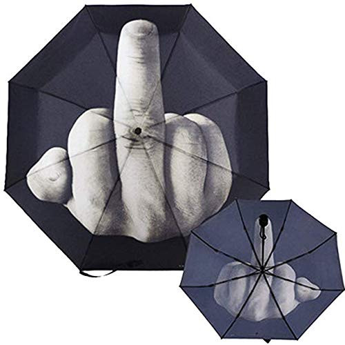 TIHOOD Funny Folding Middle Finger Umbrella Creative Gift for Man Women