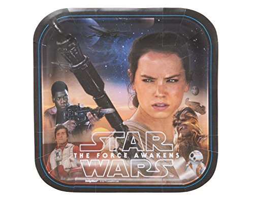 Amscan 54150699 Star Wars Episode VII Assorted Square Plates 7  8 pcs Party Favor