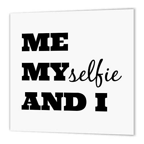 3dRose ht 213272 1 Me My Selfie   I Black Lettering on A White Background Iron on Heat Transfer 8 by 8  for White Material