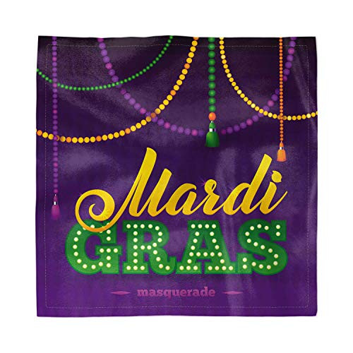 Ambesonne Mardi Gras Decorative Napkins Set of 4 Vivid Beads Tassels Satin Fabric for Brunch Dinner Buffet Party 12 x 12 Purple Marigold Ambesonne Mardi Gras Decorative Napkins Set of 4 Vivid Beads Tassels Satin Fabric for Brunch Dinner Buffet Party 12 x 12 Purple Marigold