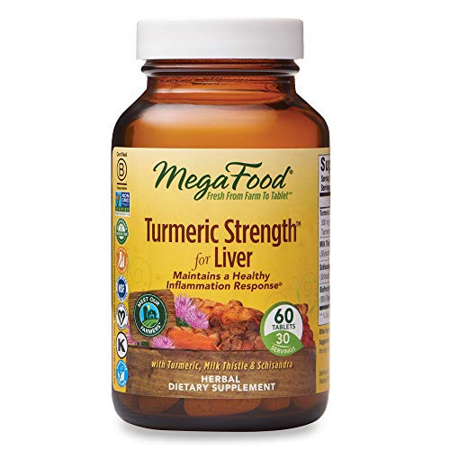 MegaFood Turmeric Strength for Liver 60 Tablets Maintains a Healthy Inflammation Response Vitamin and Herbal Dietary Supplement Vegan 30 Servings  FFP