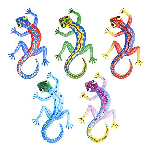 MIXUN Metal Gecko Wall Decor Lizard Art Wall DecorationSculpture Hang Outdoor Garden for Home Bedroom Living Room Office Garden