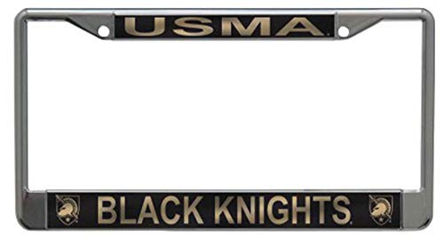 WinCraft United States Military Academy USMA Black Knights West Point License Plate Frame Metal with Inlaid Acrylic 2 Mount Holes