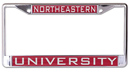 WinCraft Northeastern University Huskies Premium License Plate Frame Metal with Inlaid Acrylic 2 Mount Holes