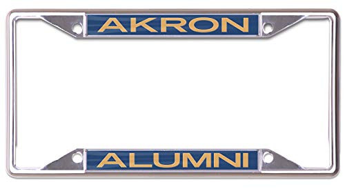 WinCraft University of Akron Zips Alumni License Plate Frame Metal with Inlaid Acrylic 4 Mount Holes