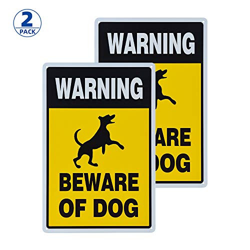 dojune 2 Pack Beware of Dog Sign 128 inch UV Printed Easy to Mount Weather Resistant Long Lasting Ink