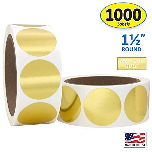 15  Metallic Gold Round Color Coding Circle Dot Labels on a Roll 1000 Stickers 500 Stickers per Roll 2 Rolls 15 inch Diameter