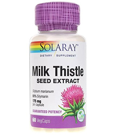 Solaray Milk Thistle Extract Supplement 175mg 60 Count