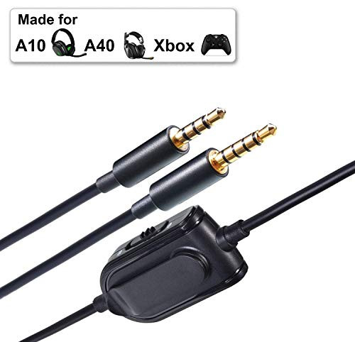 A10 A40 Replacement Cable Inline Mute Volume Control with Microphone for Astro A10 A40 A50 Headsets Cord Lead Compatible with Xbox One Play Station 4 PS4 Headphone Audio Extension Cable 65 Feet