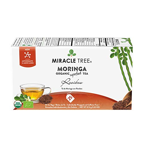 Miracle Tree   Organic Moringa Superfood Tea 25 Individually Sealed Tea Bags Rooibos