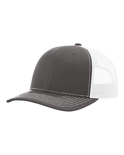 Richardson 115 Snapback Truckers Cap Charcoal White Adjustable