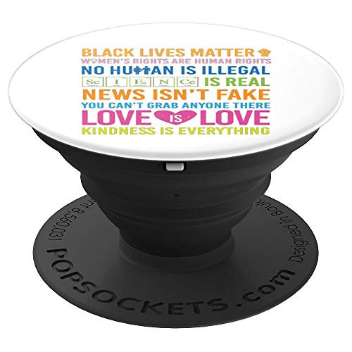 BLM Love Is Love Science Is Real Black Lives Matter Design PopSockets Grip and Stand for Phones and Tablets
