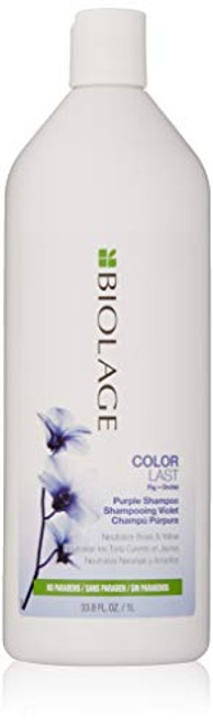 BIOLAGE Colorlast Purple Shampoo Neutralizes Brassy Yellow Tones Paraben Free For Color Treated Hair 338 Ounce BIOLAGE Colorlast Purple Shampoo Neutralizes Brassy Yellow Tones Paraben Free For Color Treated Hair 338 Ounce