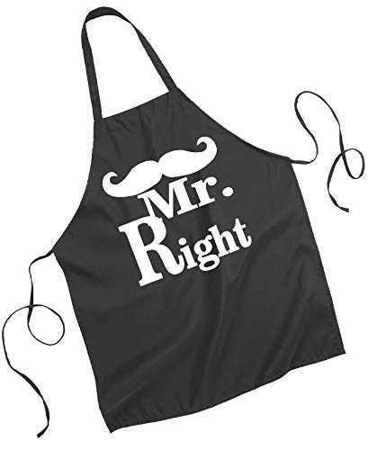 Mad Ink Fashions Mr Right   Mrs Always Right Aprons Set   Wedding Engagement Gift for Couples   Great Gift for Bridal Shower
