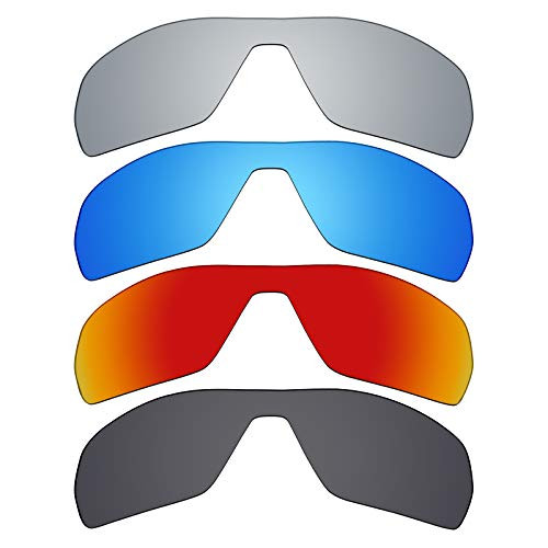 Mryok 4 Pair Polarized Replacement Lenses for Oakley Offshoot Sunglass   Stealth Black Fire Red Ice Blue Silver Titanium