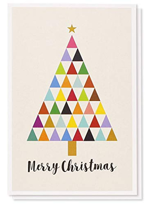 36-Pack Merry Christmas Greeting Cards Bulk Box Set - Winter Holiday Xmas Greeting Cards with Geometric Christmas Tree Design, Envelopes Included, 4 x 6 Inches