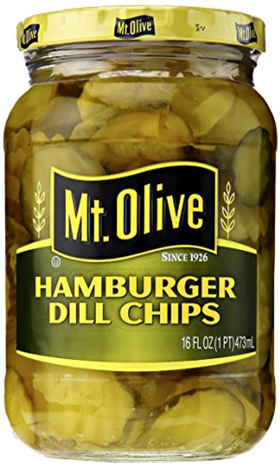 Mt Olive Hamburger Dill Chips Pickles 16 oz Mt Olive Hamburger Dill Chips Pickles 16 oz