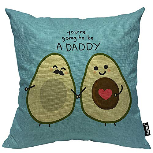 Mugod Pregnant Avocado Throw Pillow You are Going to be a Daddy Happy Couple Blue Cotton Linen Square Cushion Cover Standard Pillowcase 18x18 Inch for Home Decorative Bedroom Living Room Car Mugod Pregnant Avocado Throw Pillow You are Going to be a Daddy Happy Couple Blue Cotton Linen Square Cushion Cover Standard Pillowcase 18x18 Inch for Home Decorative Bedroom Living Room Car