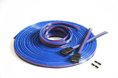 20m/65.6ft RGB Extension? Cable Line With Full Copper Wires Inside for LED Strip RGB 5050 3528 Cord 4 pin ?rgb wire?rgb extension cable?led extension cable