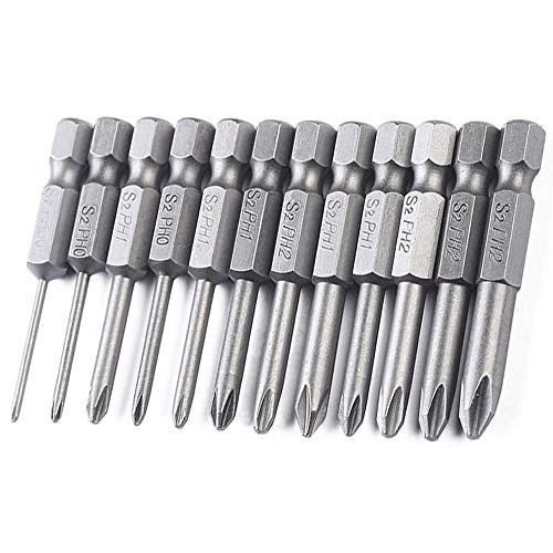 12Pcs Phillips Cross Screwdriver Bits Hex Shank Magnetic 1 4 inch Quick Release Phillips Cross Head Shank Magnetic Professional Screwdriver Bit Set Electric Screwdriver Set Power Tools Muye