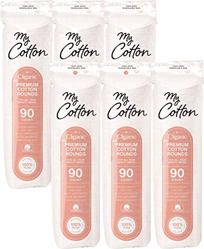 My Cotton Premium Cotton Rounds for Face  540 Count    Makeup Remover Pads Hypoallergenic Lint Free   100  Pure Cotton