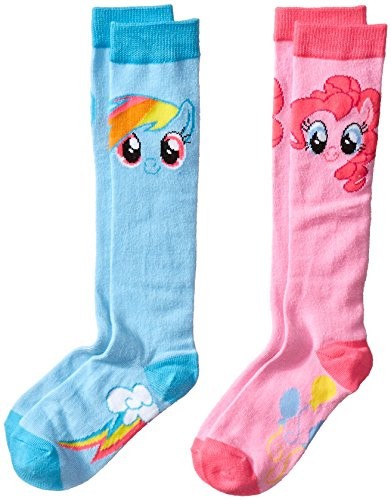 Hasbro girls My Little Pony 2 Pack Knee High Socks Assorted Character Fits Sock Size 6 85 Fits Shoe Size 75 35 US