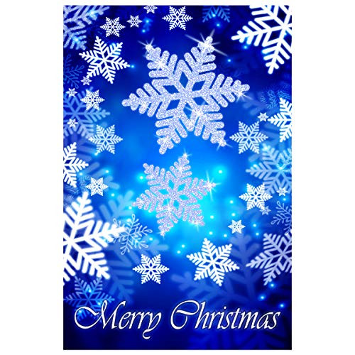 Texupday Merry Christmas Flying Snowflakes Decoration Double Sided Winter House Flag Outdoor Yard Flag 28  x 40