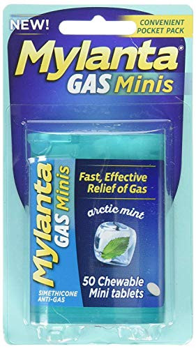 Mylanta Gas Relief Tablets Mini Tabs Mint 50 Count
