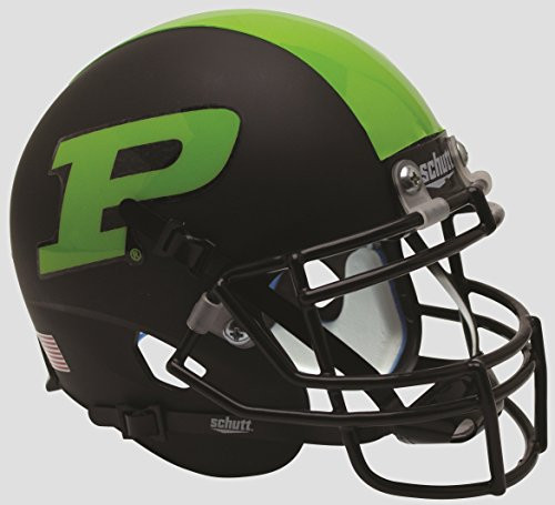 NCAA Purdue Boilermakers Mini Authentic XP Football Helmet Matte Black and Green Alt 3 Mini