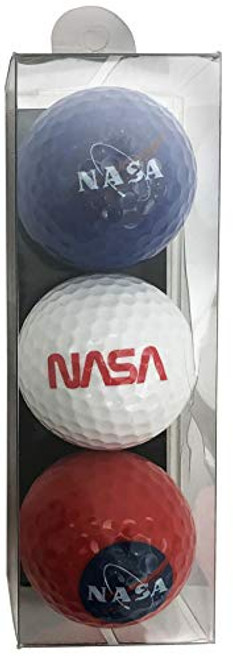 CityDreamShop NASA Space Meatball Logo Souvenir Golf Balls 3 Pack Unique NASA Meatball Golf Balls