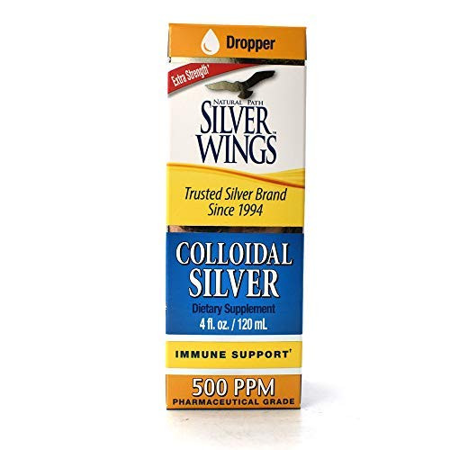 Natural Path Silver Wings Dietary Mineral Supplement Colloidal Silver 500 PPM 4 fl oz   120 ml