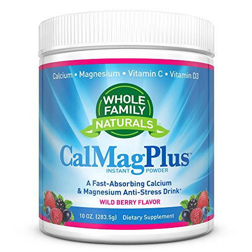 Calcium Magnesium Powder Supplement   CalMag Plus with Vitamin C   D3   Gluten Free Non GMO Wild Berry Flavor   Natural Calm   Stress Relief Cal Mag Drink