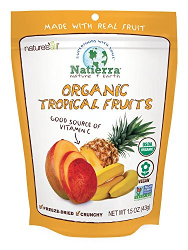 Natierra Nature s Organic Freeze Dried Tropical Fruits   Gluten Free   Vegan   15 Ounce