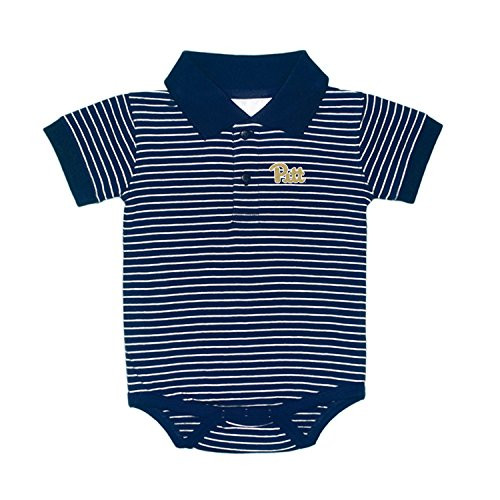 Pittsburgh Panthers NCAA College Newborn Infant Baby Striped Golf Creeper  12 Months