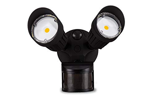 NEOX LED Security Lights Motion Sensor 150° Photocell 20W 1954lm 5000K   3 Lighting Modes Dusk to Dawn   Outdoor Waterproof Super Bright Exterior Flood Light   2 Adjustable Heads  Black ETL DLC Listed