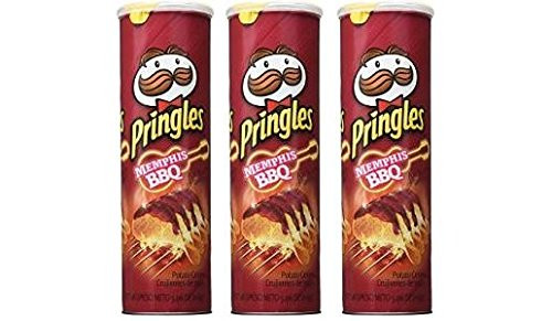 Pringles Memphis BBQ Potato Crips  Pack of 3  596 oz Cans