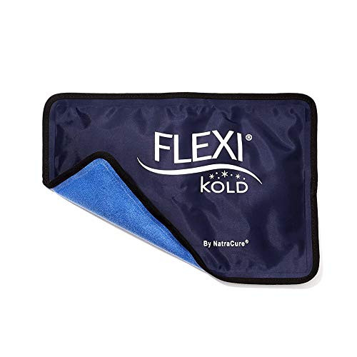 FlexiKold Gel Ice Pack w Straps  Half Size  75  x 115     Reusable Cold Pack Compress  Therapy for Pain and Injuries of Knee Shoulder Foot Back Ankle Hip    6303 COLD STRAPPED