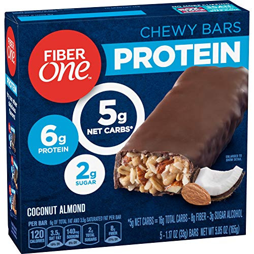 Fiber One Protein Bar Coconut Almond Chewy Bars 6g Protein Snacks 5 ct