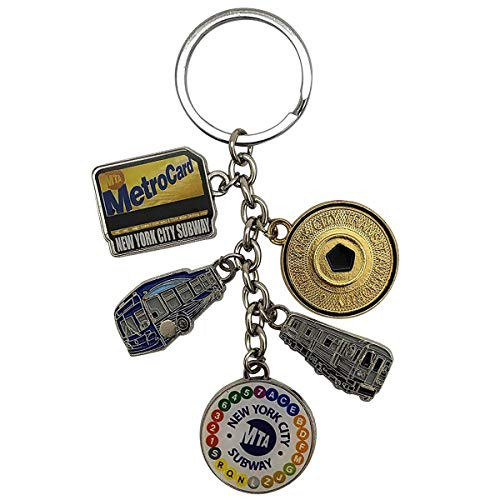 New York City Subway 5 Charm Souvenir Icons Metal Durable Novelty Keychain New York City Subway 5 Charm Souvenir Icons Metal Durable Novelty Keychain