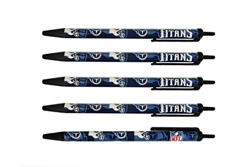 NFL Tennessee Titans Disposable Black Ink Click Pens 5 Pack