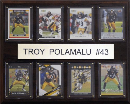 NFL Troy Polamalu Pittsburgh Steelers 8 Card Plaque
