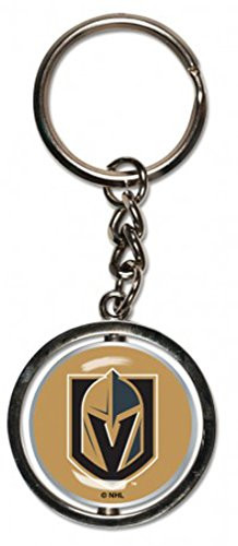 Las Vegas Golden Knights Spinner Key Ring Chrome Metal with Domed Graphics 1  Spinner