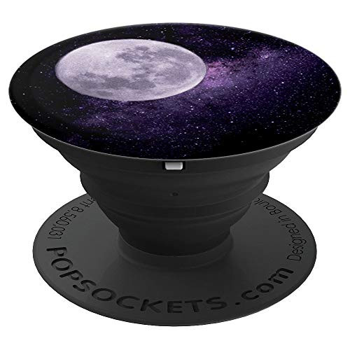 Heavenly Full Moon   Stars of the Milky Way in Pretty Purple PopSockets Grip and Stand for Phones and Tablets