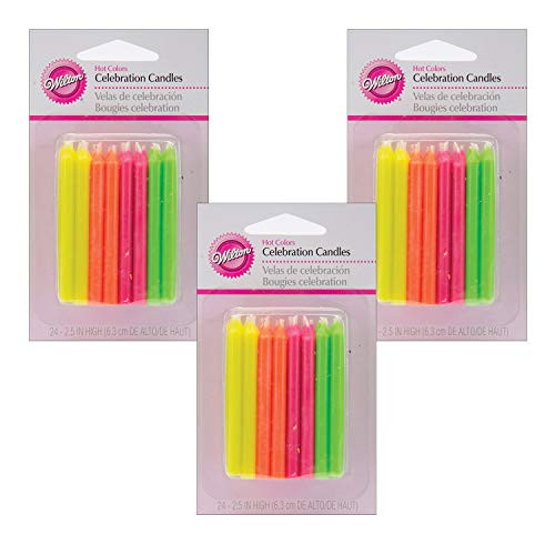 Wilton Birthday Candles, 2.5-Inch, Hot Colors, 72-Pack