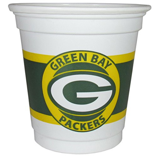 NFL Siskiyou Sports Green Bay Packers Plastic Game Day Cups 18 Count  3 oz  White