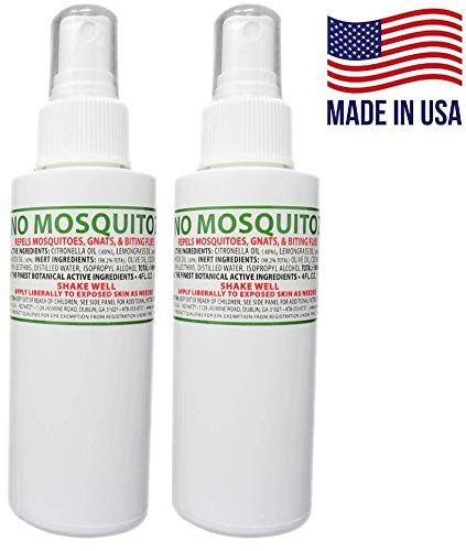 NO MOSQUITOZ   Mosquito Gnat and Biting Flies Repellant   Effective Personal Botanical Bug Spray   Hand Crafted DEET Free Hypoallergenic   Non Greasy Formula  2 4oz