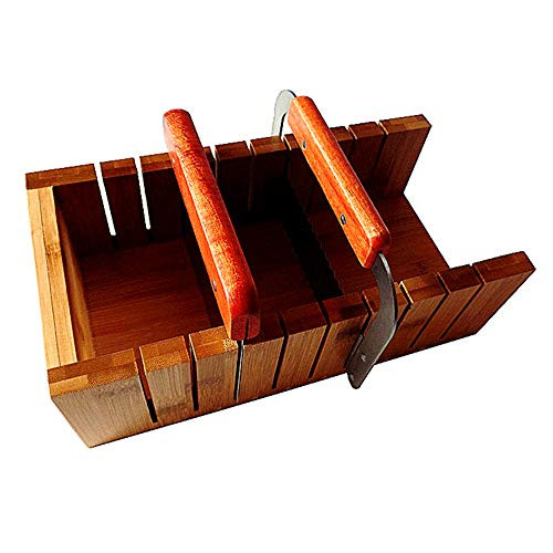 FantasyDay Multi function Wooden Practical Adjustable Handmade Soap Mold Loaf Cutter Mold Set   1pcs Stainless Steel Straight Cutting Tool   1pcs Wavy Cutter   Handmade Craft Soap Making Kitchen Tool