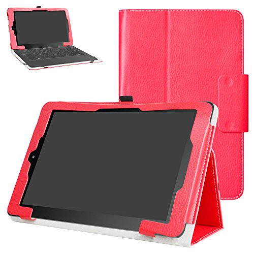 RCA 10 Viking Pro/Viking II/Cambio W101 V2 Case,Mama Mouth PU Leather Folio Stand Cover for 10 inch RCA 10 Viking Pro/Viking II/Cambio W101 (V2) 10.1" 2-in-1 Tablet,Red