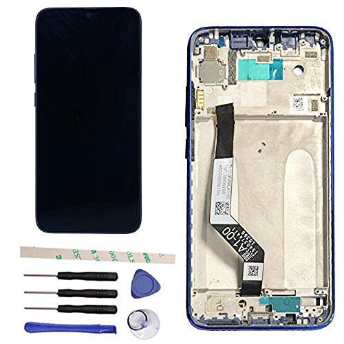 Draxlgon LCD Display Touch Screen Digitizer Assembly Replacement with Frame for Xiaomi Redmi Note 7 M1901F7E M1901F7C M1901F7H  Redmi Note7 Pro Global Version Blue Frame