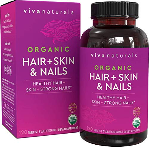 Organic Hair Skin and Nails Vitamins for Women with Biotin Hair Vitamins and Skin Vitamins That Promotes Healthy Hair and Nail Growth 120 Tablets Organic Hair Skin and Nails Vitamins for Women with Biotin Hair Vitamins and Skin Vitamins That Promotes Healthy Hair and Nail Growth 120 Tablets